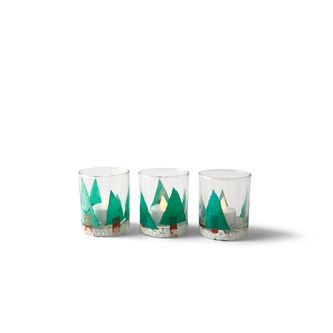 Lyslykt med juletre og snøfnugg