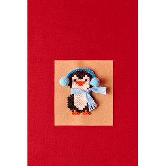 Pingvin av rørperler - gratis mal