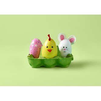 Påskefigurer i eggkartong