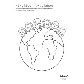 Fargelegg jordkloden, gratis mal