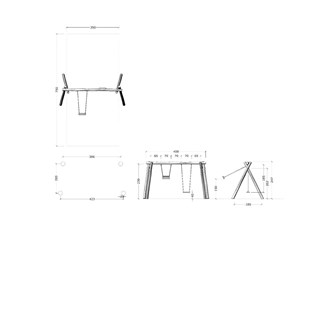 Robinia huskestativ m/2 gummiseter